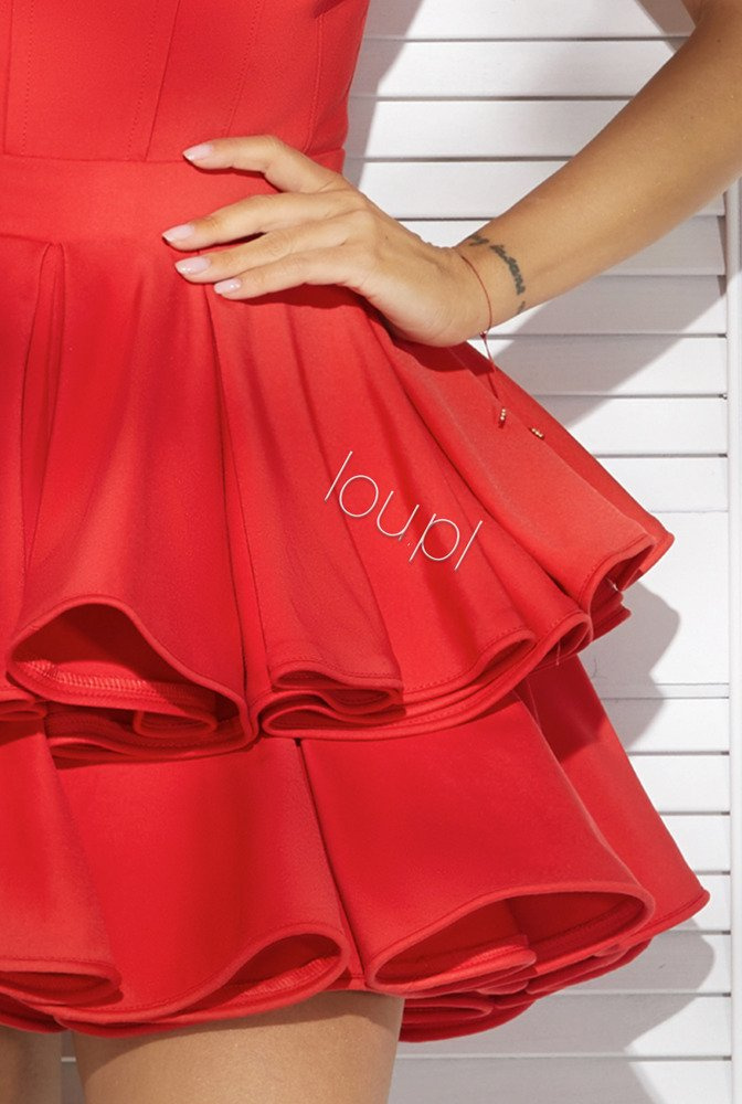 VIVIENNE - RED DRESS WITH ORIGINAL SEWING