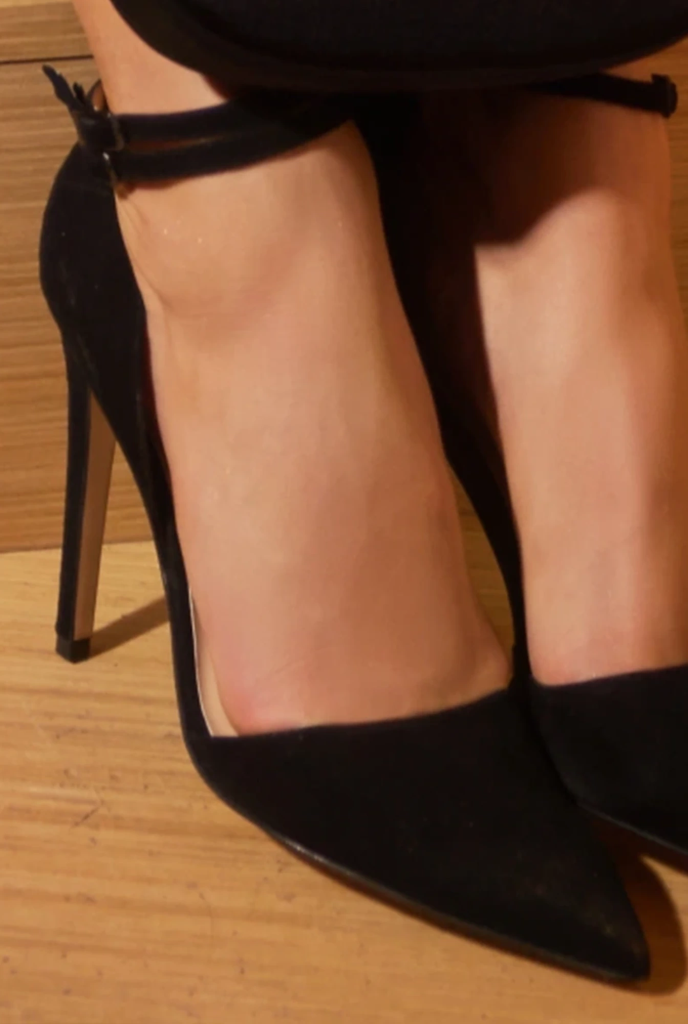 Terry - Black Suede Stilettos with Covered Toes