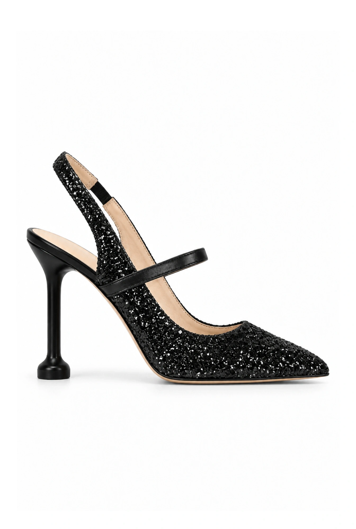 Marti – black pumps with a glitter application