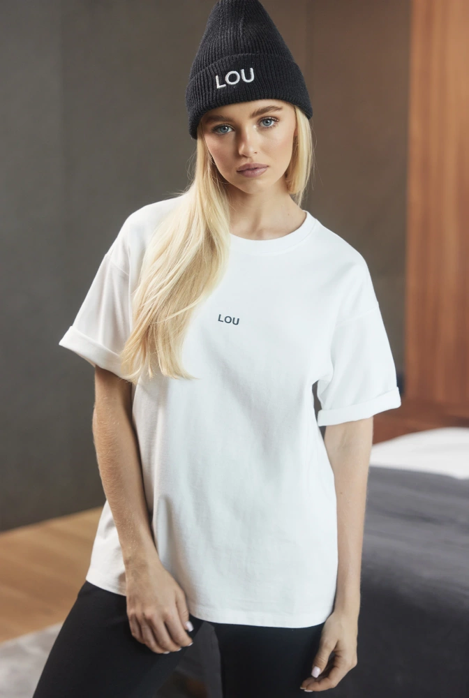 Madison - Classic Ecru T-Shirt with Black Logos