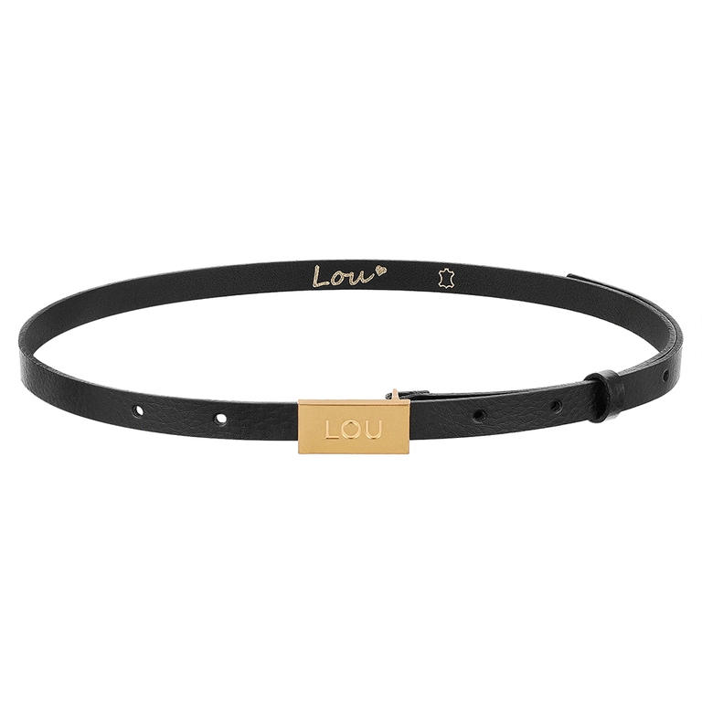 Lita Belt - Elegant Black Women's Belt with Gold Lou Buckle