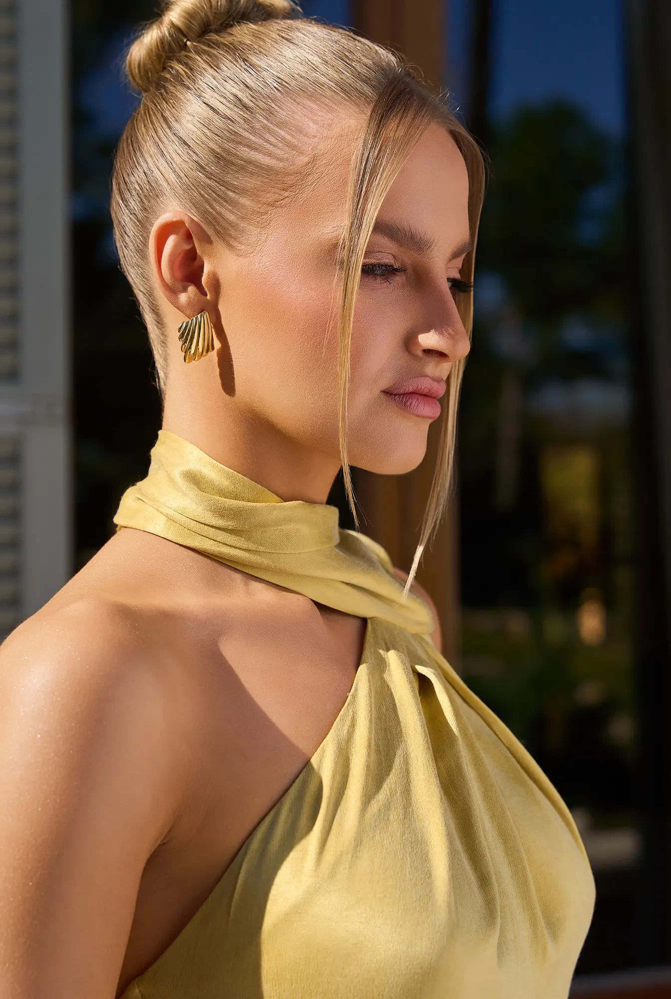 Rays - gold plated steel earrings