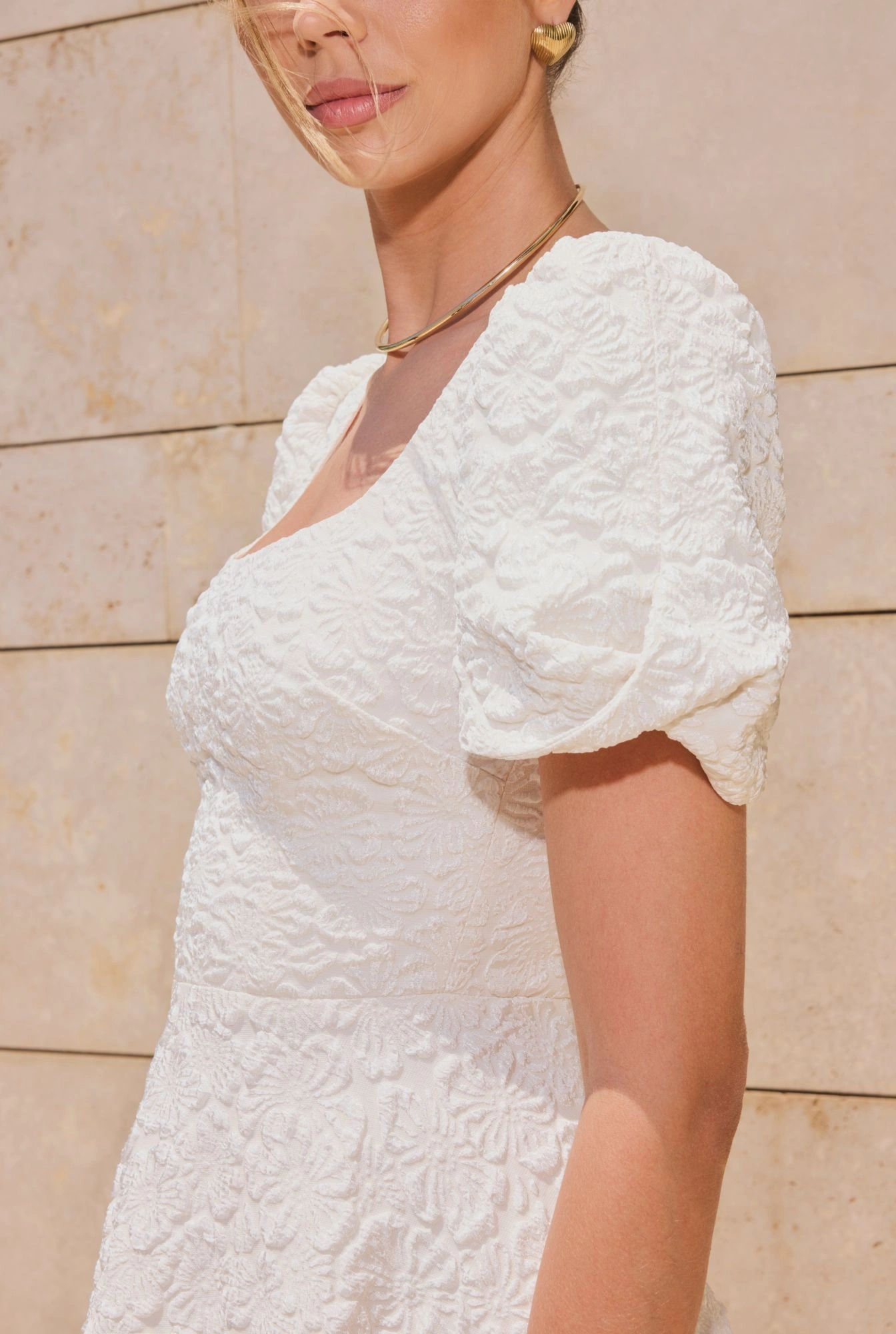 Rebeca – ecru flared midi dress