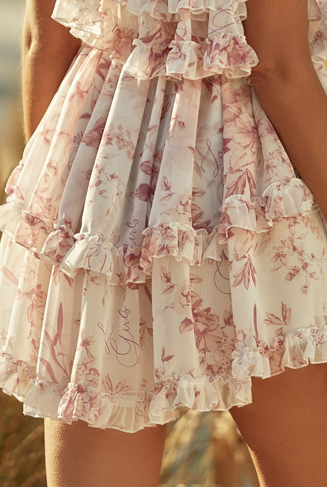 Adora - a delicate, asymmetrical dress made of logged fabric