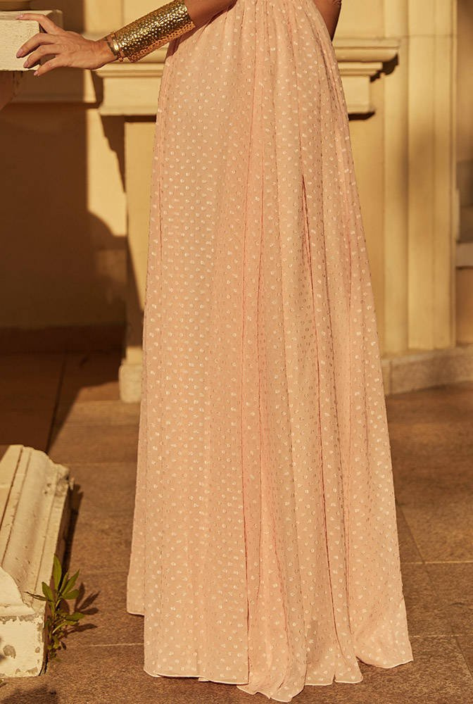 Nanotti - airy maxi dress in peach shade