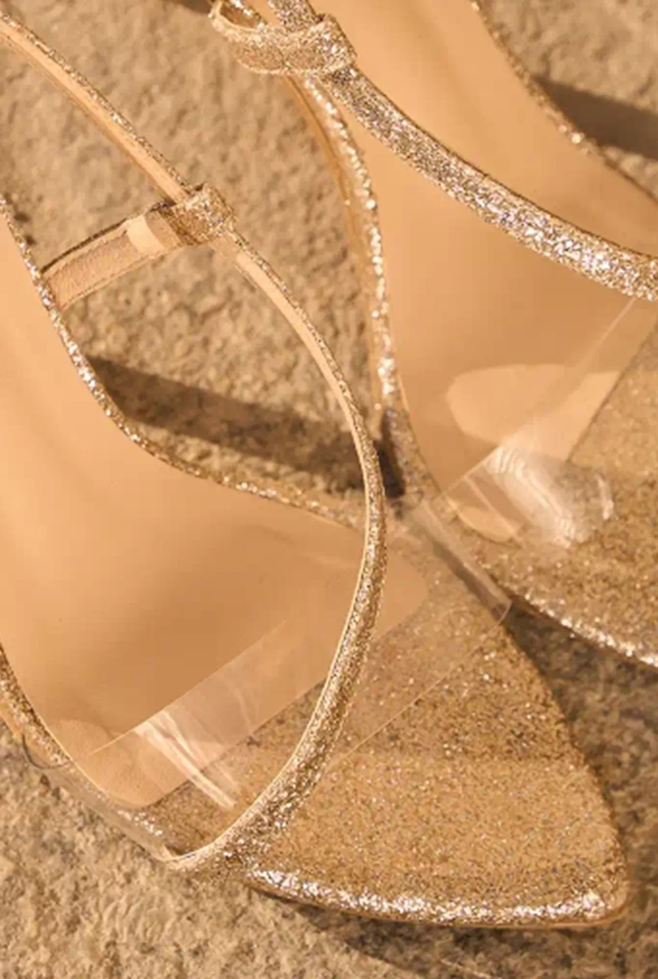 Allure - gold glitter sandals