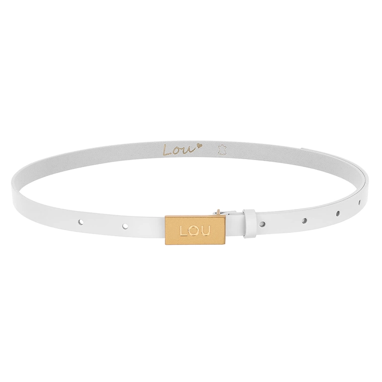 Lita Belt - White Women's Belt with Gold Buckle