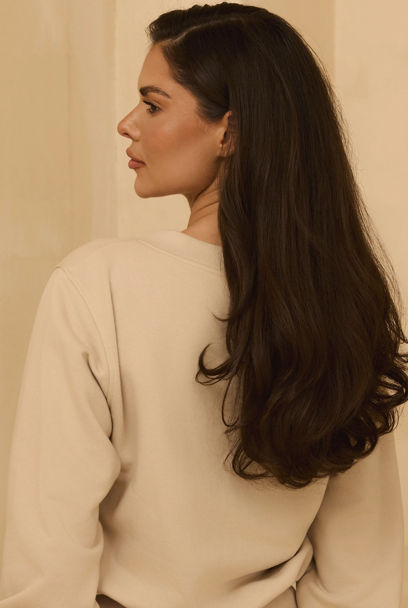 Hanako - Cotton Tracksuit Set with V-neck Sweatshirt and Sewn-in Skirt