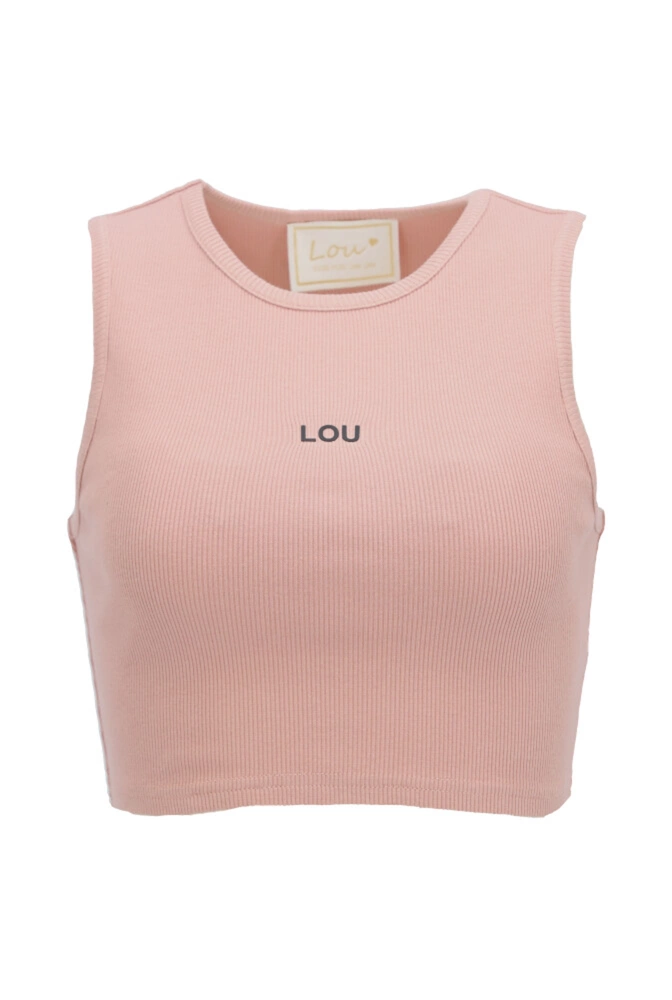 Saura - a short pink strapless top