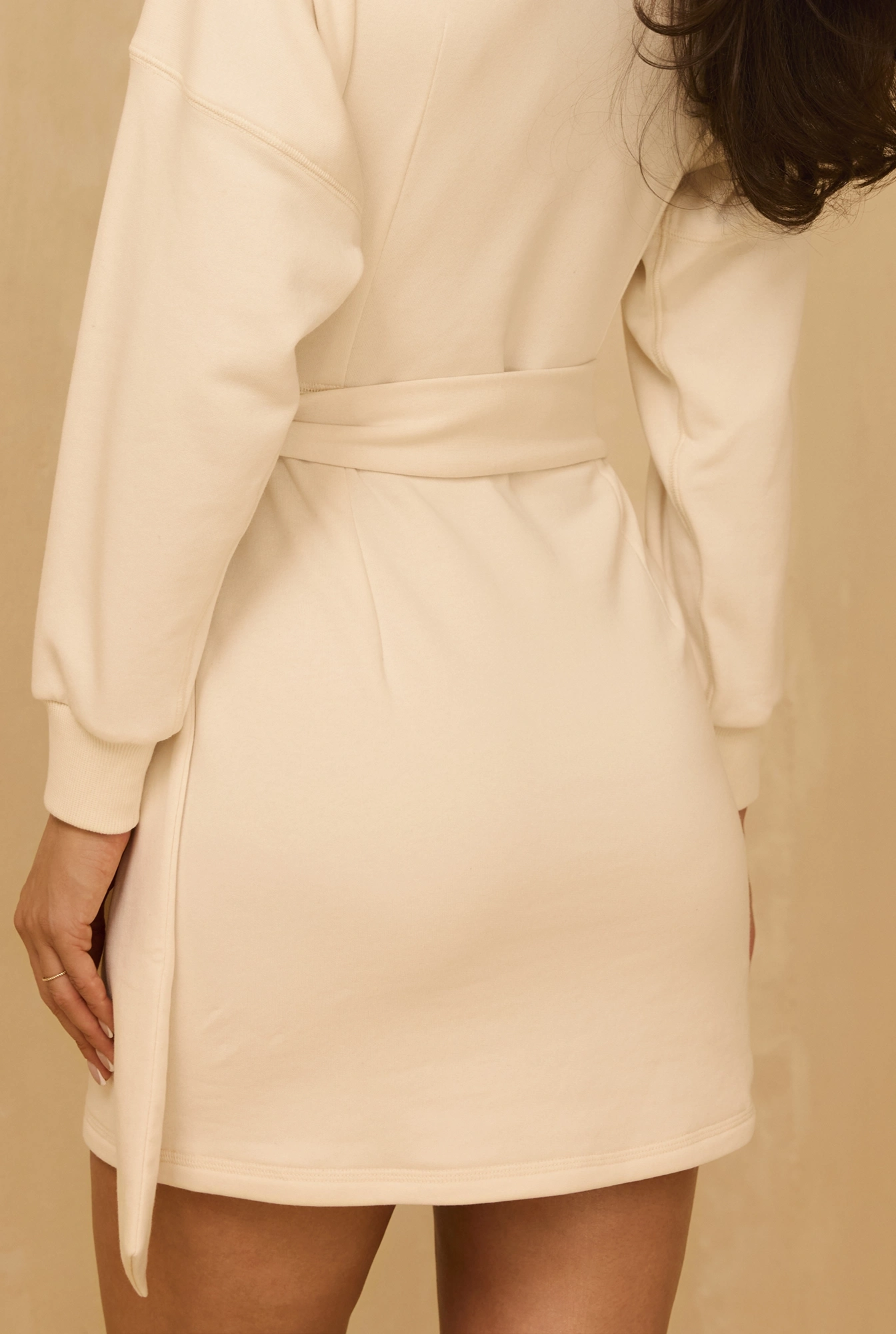 Sunira – cream mini sweatshirt dress
