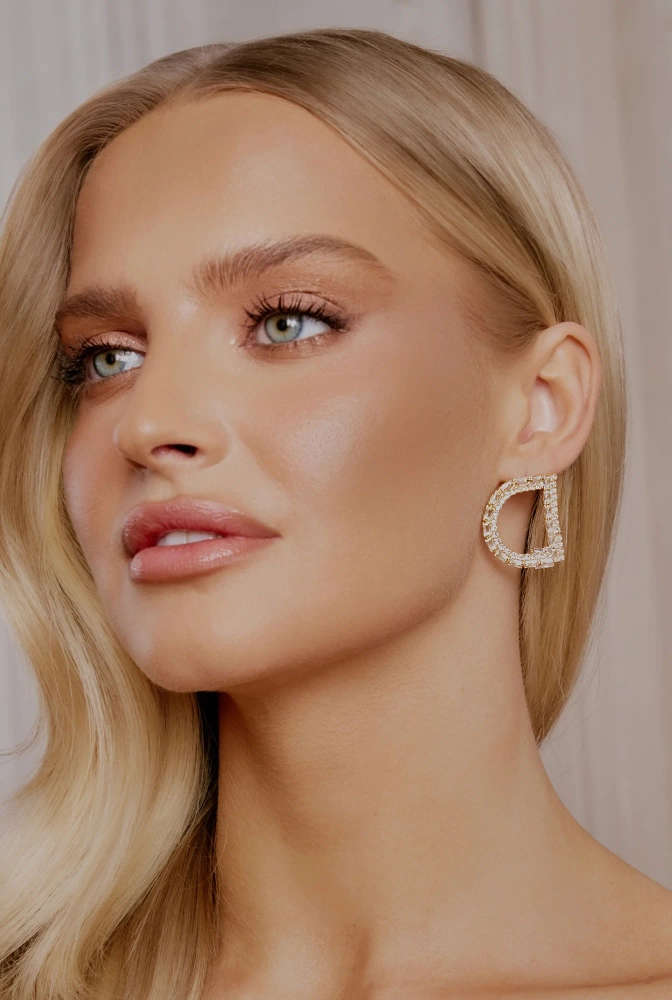 Zure - gold-plated earrings with zircons