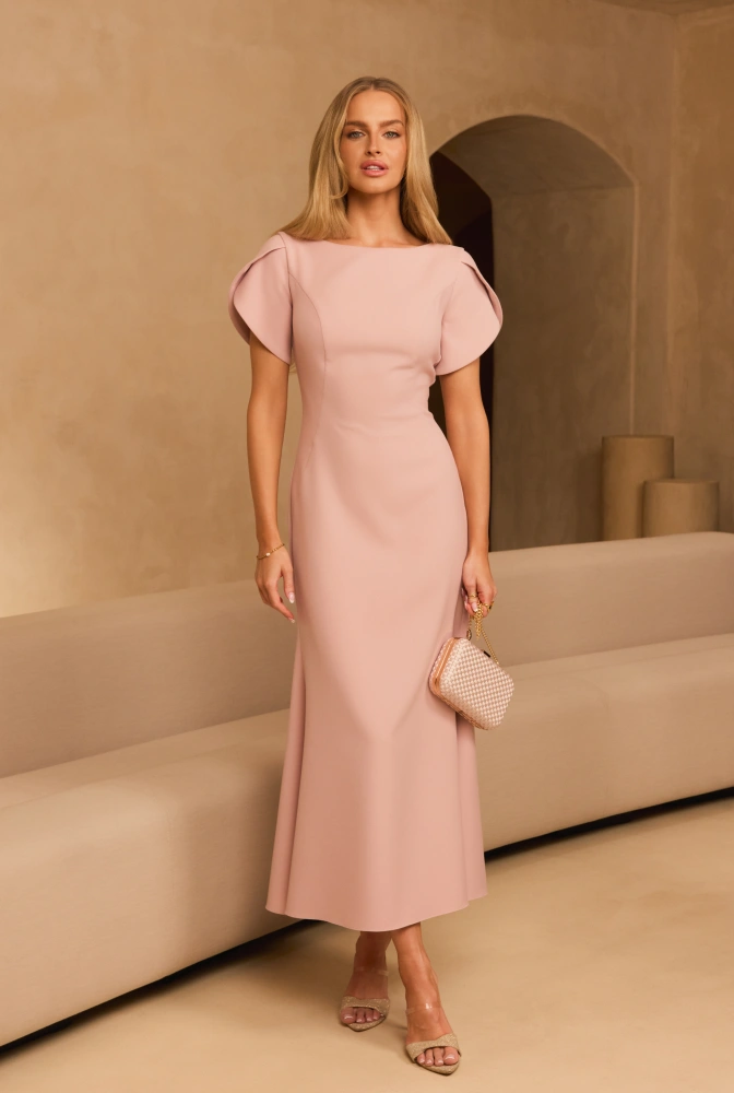 Vendula – pink maxi dress with loose sleeves