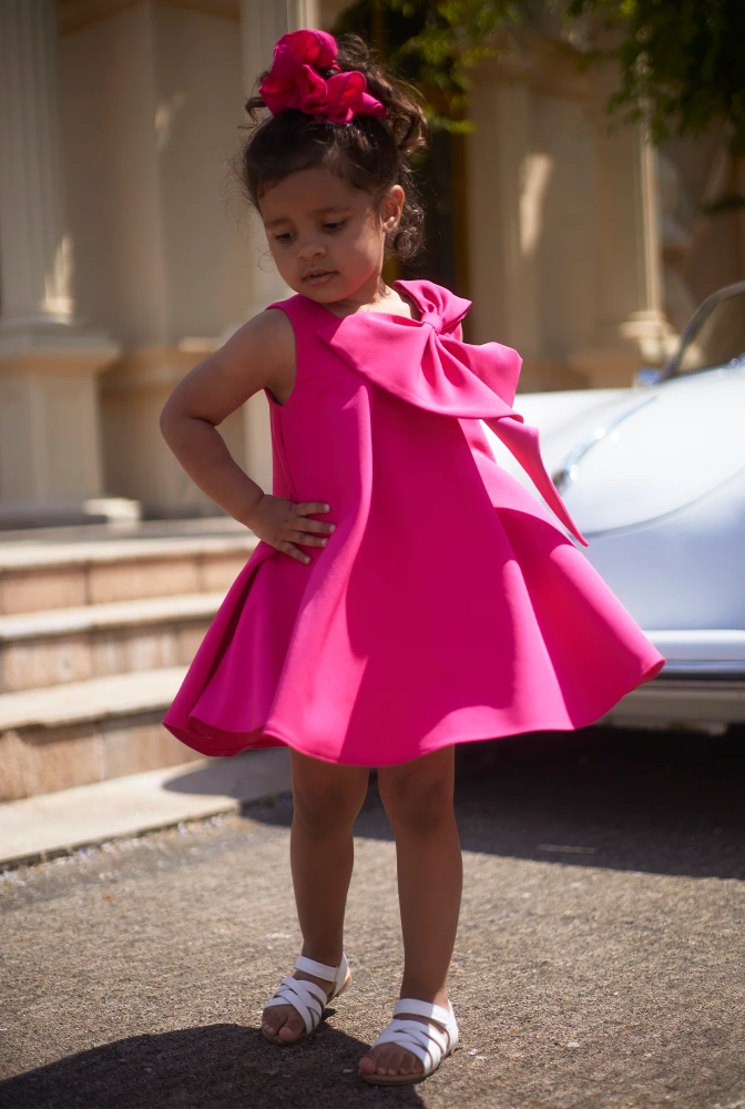 Mist - Pink Children's Dress with Bow and Hair Eraser