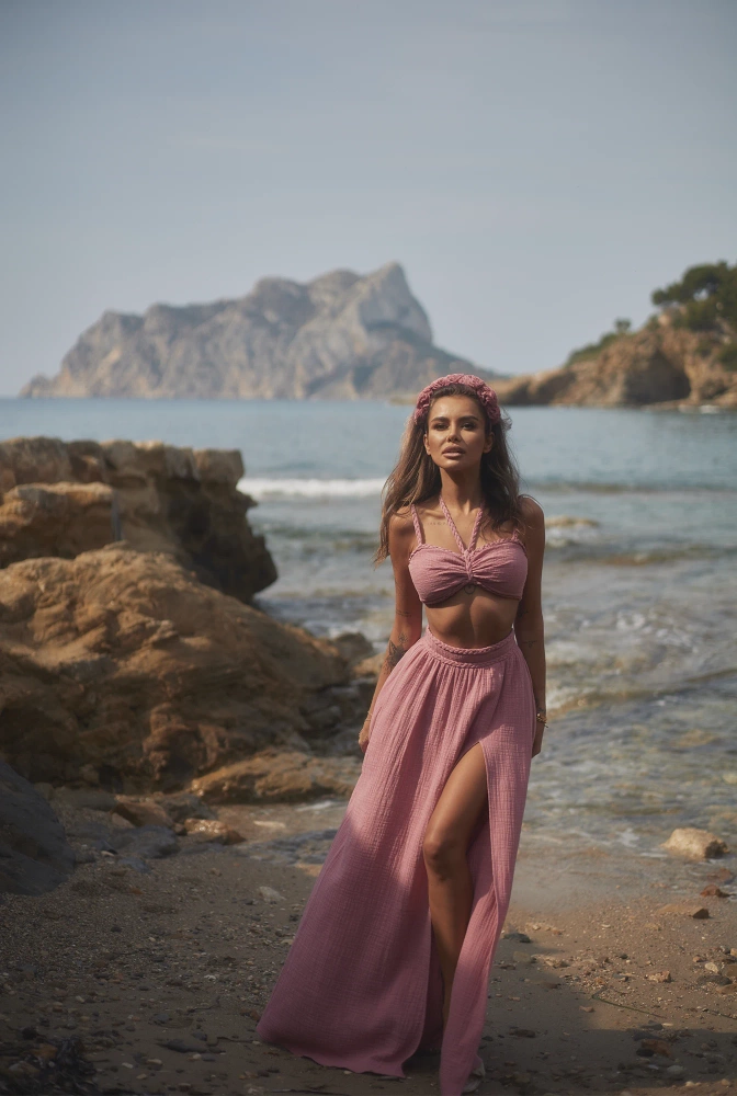 Vernon - Asymmetrical Set in Dirty Pink