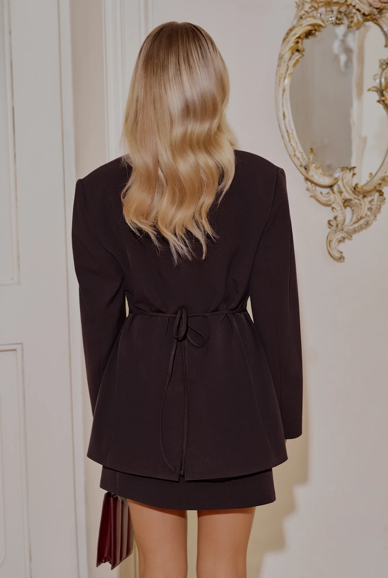 Orkide - chocolate wool and viscose blend jacket